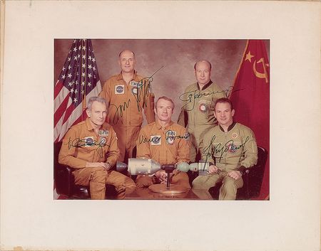 Lot #8425  Apollo-Soyuz Oversized Signed Photograph - Image 1