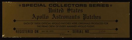 Lot #8176  Apollo Patch Display - Image 2