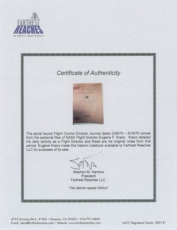 Lot #8304 Gene Kranz's NASA Journal - Image 8