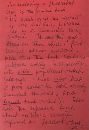 Lot #8014 Wernher von Braun Handwritten Notes - Image 5