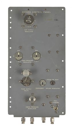 Lot #8113  Apollo CM Block I Oxygen Control Panel - Image 1