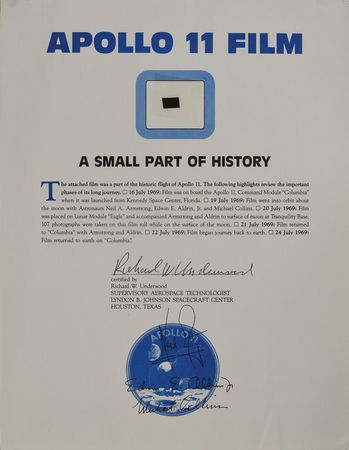 Lot #8264  Apollo 11 Flown Film Fragment Presentation - Image 1