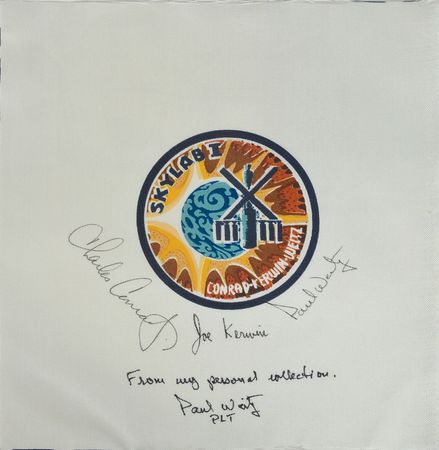 Lot #8414  Skylab 2: Paul Weitz's Crew-Signed Beta Cloth - Image 1