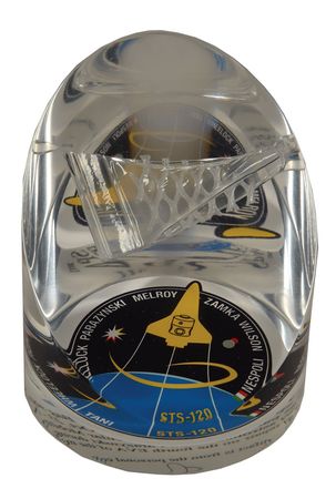 Lot #8470  Space Shuttle Set of (3) Lucite Flown Fragments - Image 1