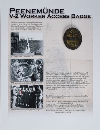 Lot #8023  German Rocketry  V-2 Access Badge and Injector Fragment - Image 2