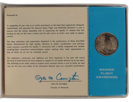 Lot #8268  Apollo 11 Flown Film and Kapton Fragments and MFA Medal - Image 1