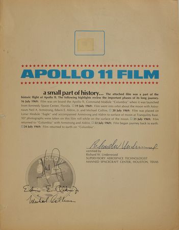 Lot #8268  Apollo 11 Flown Film and Kapton Fragments and MFA Medal - Image 6
