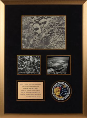 Lot #8379 Gene Cernan Flown Apollo 17 Signed Map  - Image 1