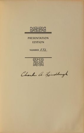 Lot #8002 Charles Lindbergh Signed Book