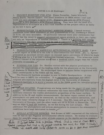 Lot #8016 Wernher von Braun Initialed Notes - Image 2