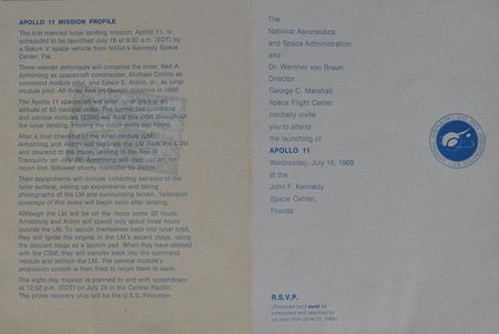 Lot #8269  Apollo 11 Launch Pass and Invitation - Image 3