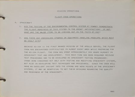 Lot #8183 Apollo Saturn IB AS-204 Briefing Book - Image 11