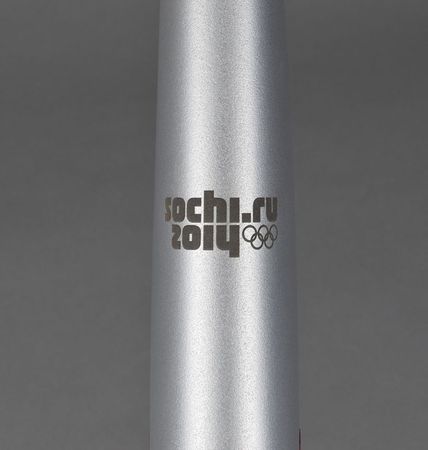 Lot #849 Sochi 2014 Winter Olympics Torch with Official Stand Torch - Image 3