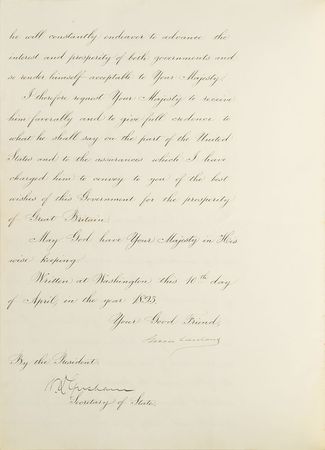 Lot #42 Grover Cleveland: Official diplomatic letter to Queen Victoria - Image 2