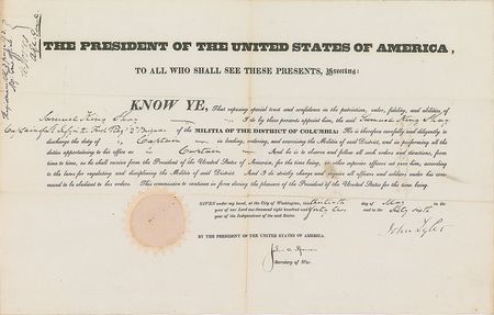 Lot #16 John Tyler Signed Document