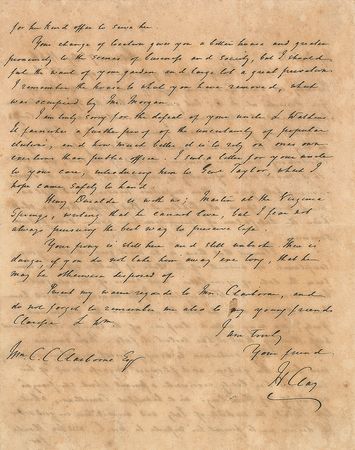 Lot #158 Henry Clay: The concerned Whig leader—