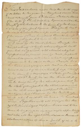 Lot #155 Robert Morris and James Wilson: New York land grant signed by two founding fathers - Image 1