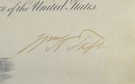 Lot #134 William H. Taft: Taft grants 