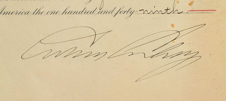 Lot #104 Calvin Coolidge: Coolidge appoints a temporary ensign 