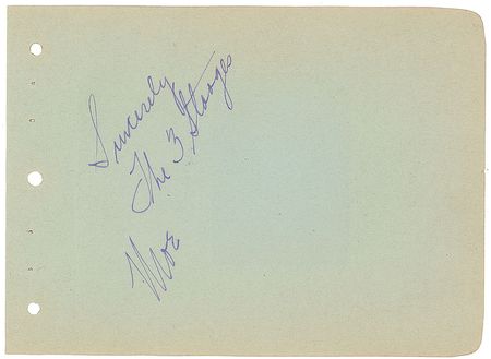 Lot #719 Three Stooges: Choice autographs from the 