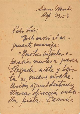 Lot #186 Fidel Castro: Revolutionary letter from just two months before Castro toppled the Batista regime: 