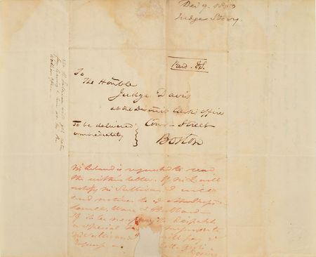 Lot #166 Joseph Story Handwritten Letter Signed - Image 3