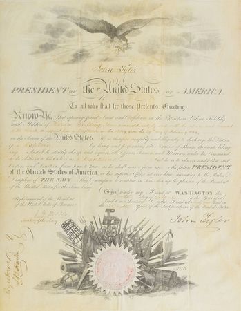 Lot #17 John Tyler Signed Document