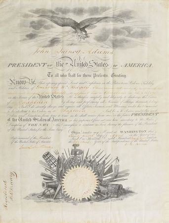 Lot #9 John Quincy Adams: Uncommon appointment of