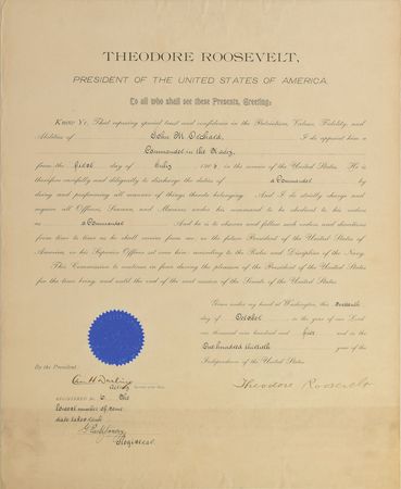 Lot #52 Theodore Roosevelt Signed Document - Image 1