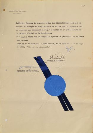 Lot #187 Fidel Castro Signed Document - Image 4