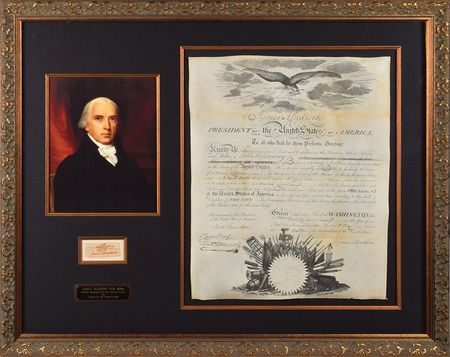 Lot #5 James Madison Signed Document and Signature