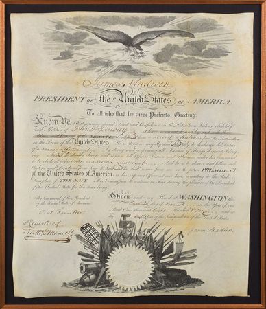 Lot #5 James Madison Signed Document and Signature - Image 3