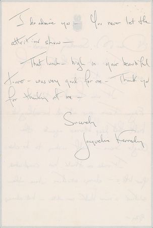 Lot #70 Jacqueline Kennedy: Rare letter to UN Secretary-General U Thant: 