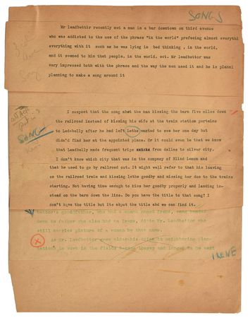 Lot #560 Huddie ?Lead Belly? Ledbetter: The never-before-seen biography of Lead Belly - Image 2