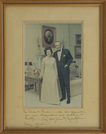 Lot #73 Lyndon B. Johnson Signed Photograph - Image 1