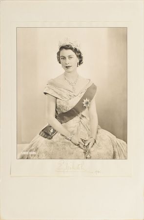 Lot #207 Queen Elizabeth II and Prince Philip: An outstanding pair of oversized royal portraits - Image 1