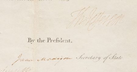 Lot #2 Thomas Jefferson and James Madison: Sought-after Jefferson-Madison ship?s pass - Image 2