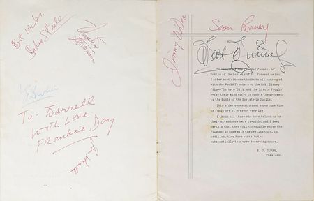 Lot #478 Walt Disney: Disney attends the Dublin world premiere of his live-action Emerald Isle fantasy - Image 1