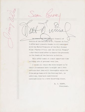 Lot #478 Walt Disney: Disney attends the Dublin world premiere of his live-action Emerald Isle fantasy - Image 2
