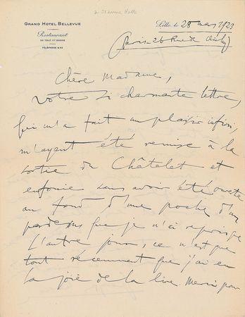 Lot #550 Georges Enesco Handwritten Letter Signed - Image 1