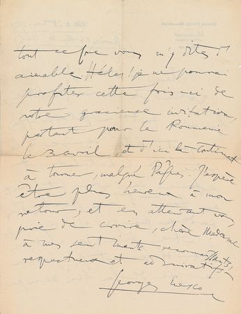 Lot #550 Georges Enesco Handwritten Letter Signed - Image 2