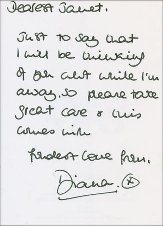 Lot #202 Princess Diana Handwritten Letter Signed - Image 1