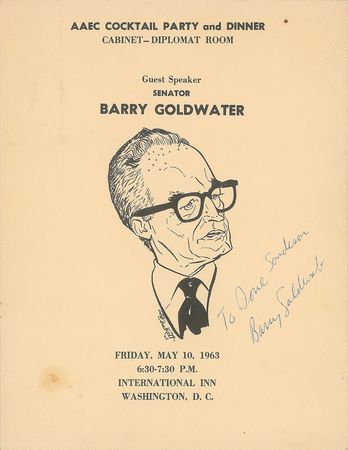 Lot #119 Lyndon B. Johnson and Barry Goldwater Menus - Image 2