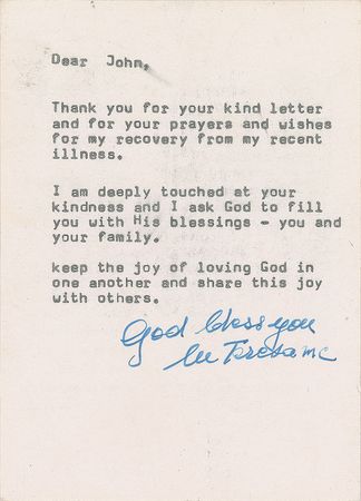 Lot #274 Mother Teresa Typed Letter Signed - Image 1