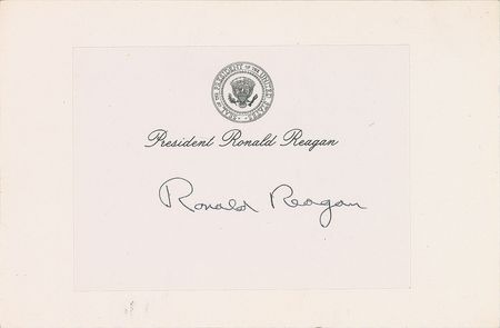 Lot #754 Ronald Reagan Signature