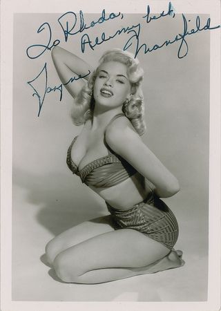Lot #746 Jayne Mansfield Signed Photograph