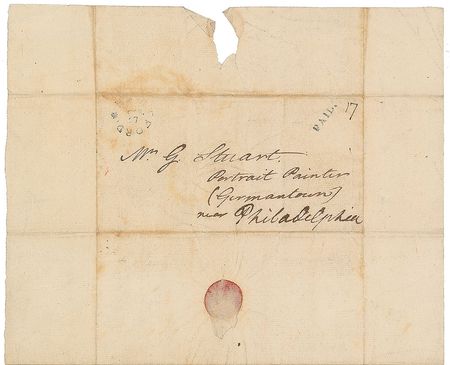 Lot #303 Oliver Wolcott, Jr: Rare 1801 letter to Gilbert Stuart, concerning 