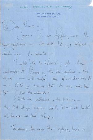 Lot #9073 Jacqueline Kennedy Collection of (4) Handwritten Letters, Telegram, and Negatives - Image 4