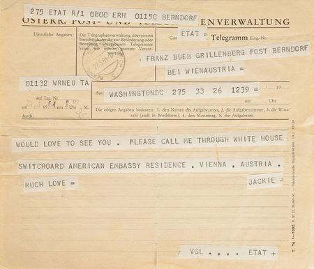 Lot #9073 Jacqueline Kennedy Collection of (4) Handwritten Letters, Telegram, and Negatives - Image 8