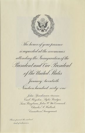 Lot #9033 John F. Kennedy 1961 Inaugural Invitation Packet - Image 3